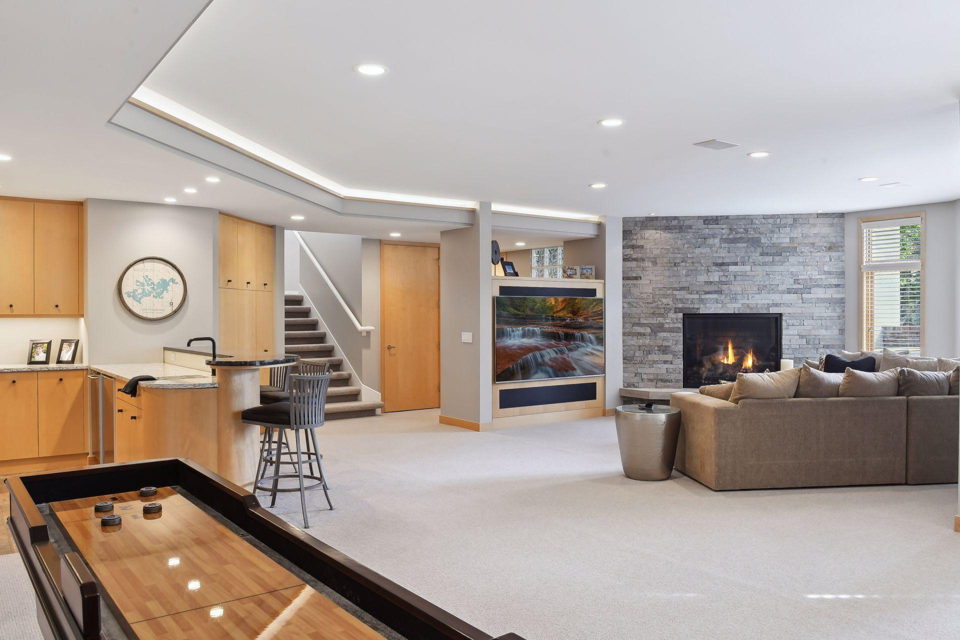 Everything you need to entertain in this lower level area