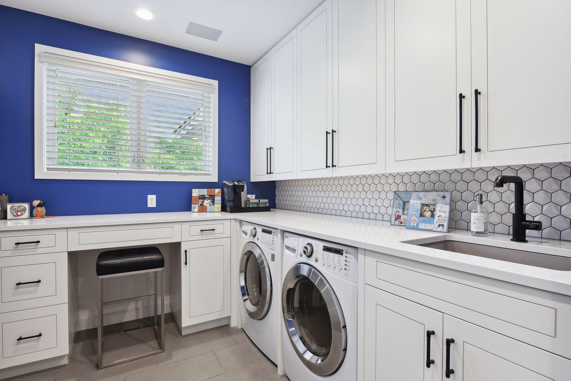 Main floor laundry and desk area