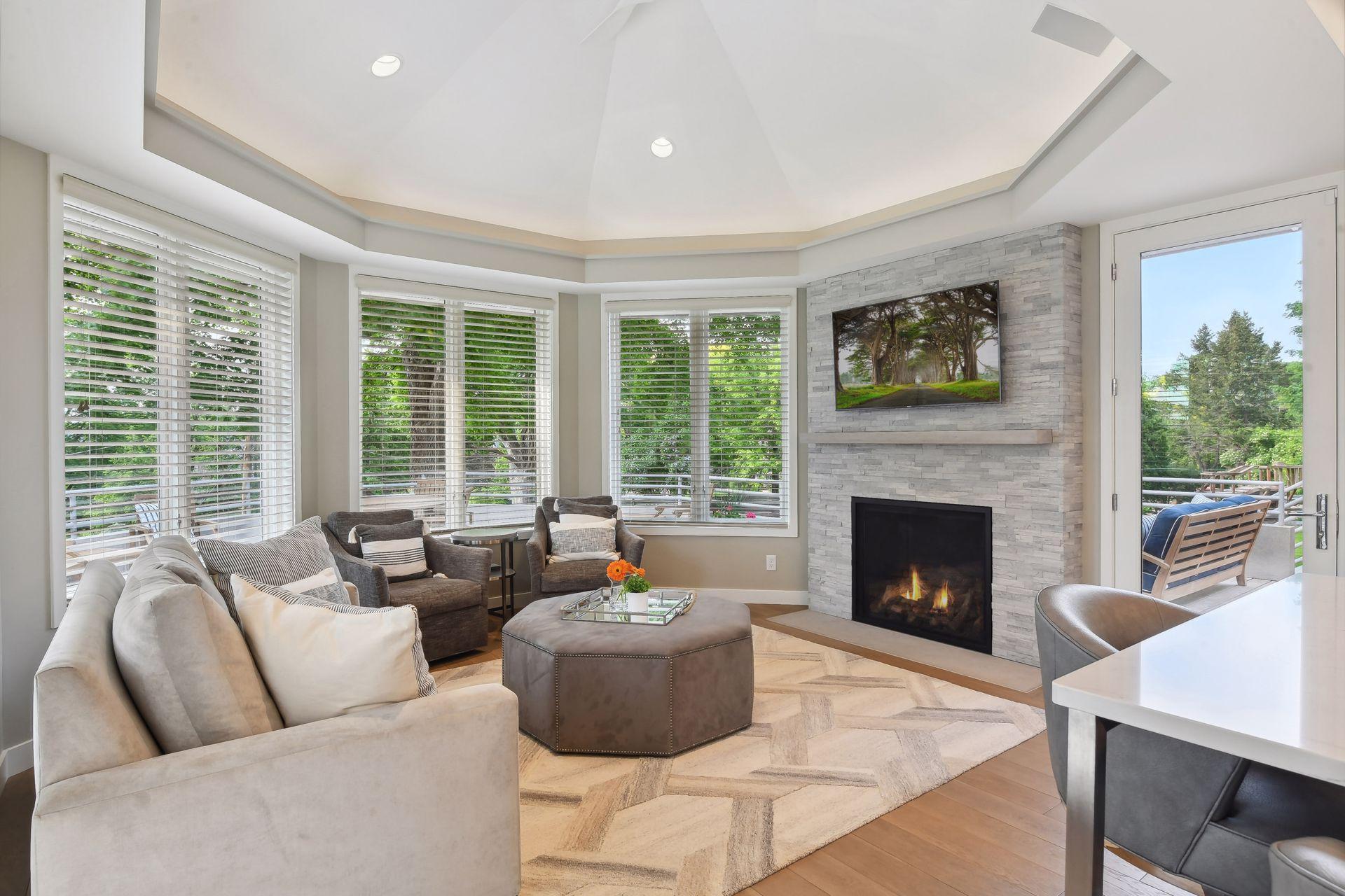 The adjoining family room is a comfortable oasis