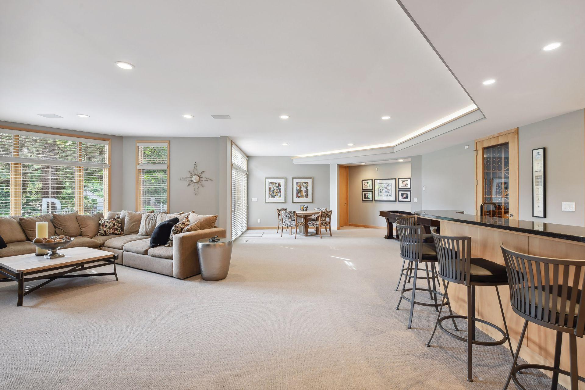 Lower level entertainment room