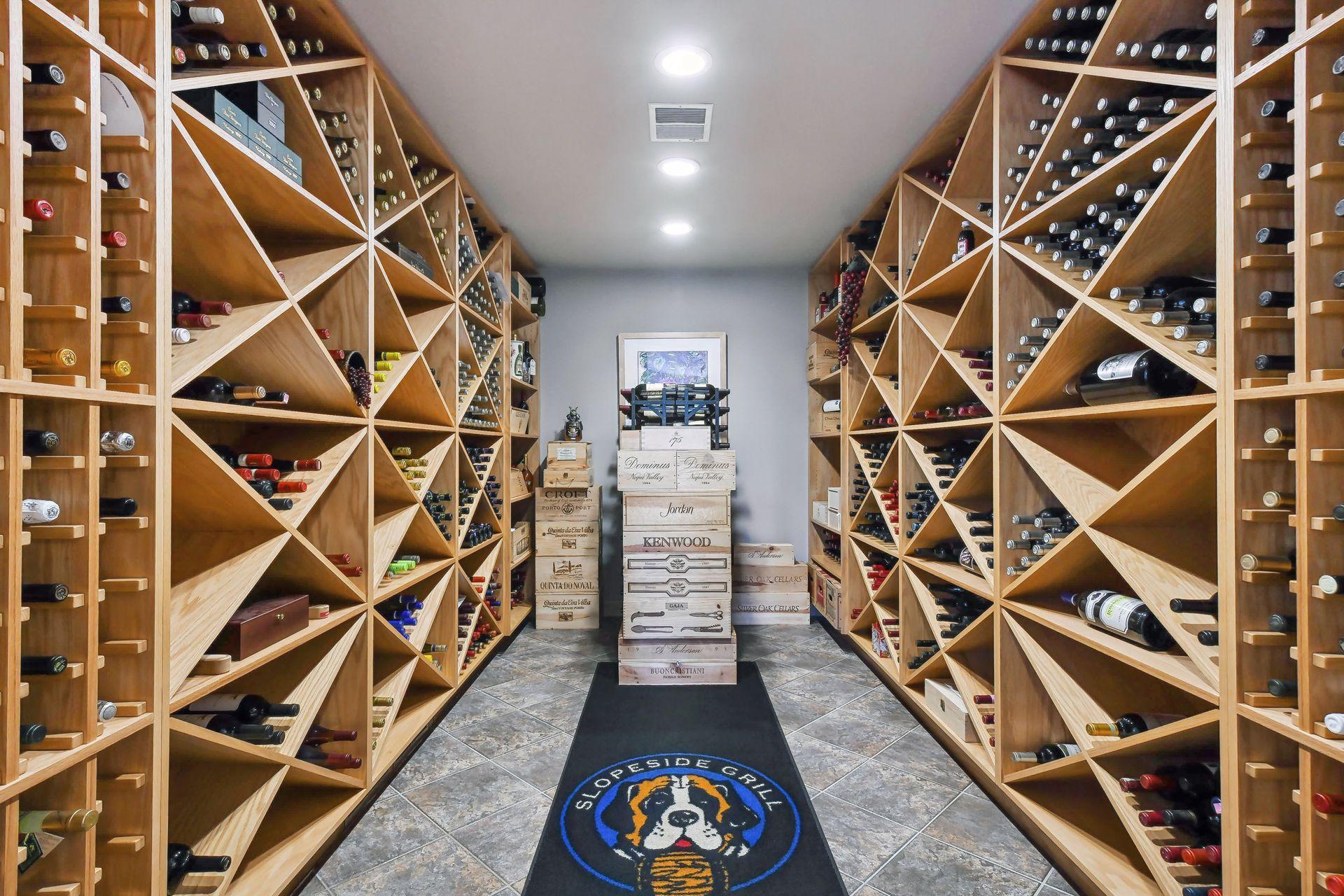 WOW! This wine cellar is the perfect addition to the lower level entertaining space.