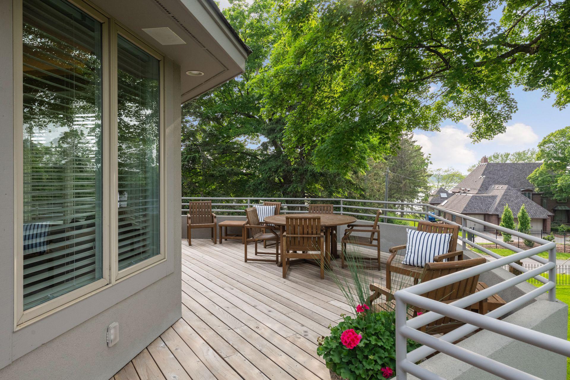 Views of the lake while enjoying the deck