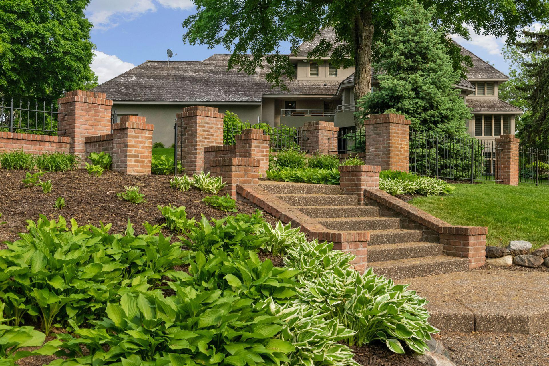 Back yard steps are the shortcut to the swimming beach park