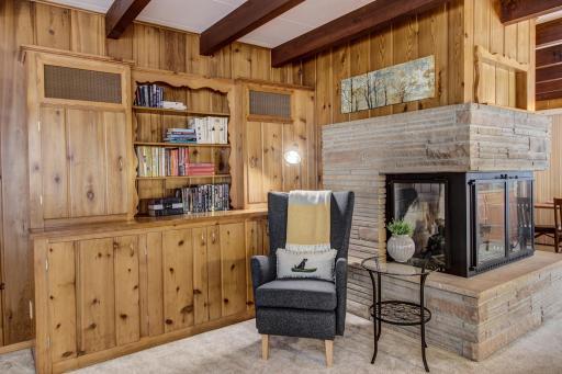 Built In Cabinets and Gas Burning Fireplace