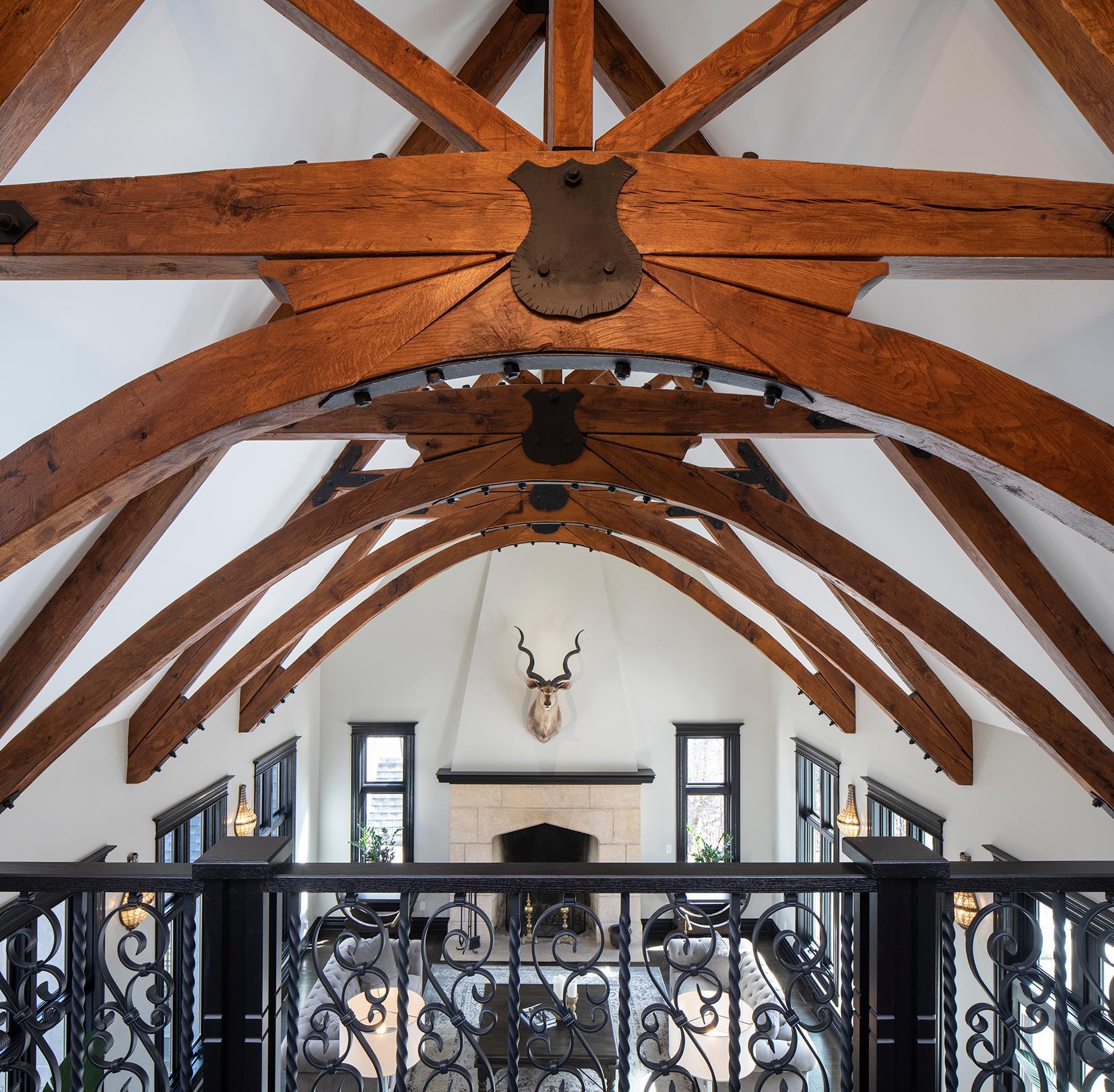 Vaulted/beamed great room.