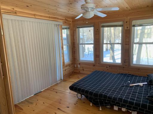 12x12 Main bedroom with walkout patio.