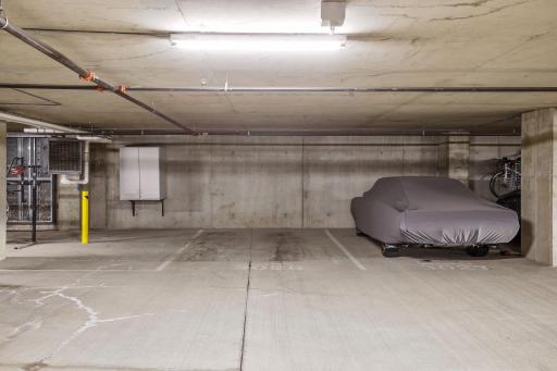 Parking Spaces - Extra Space for a Motorcycle and Outlet to Charge and a storage cabinet