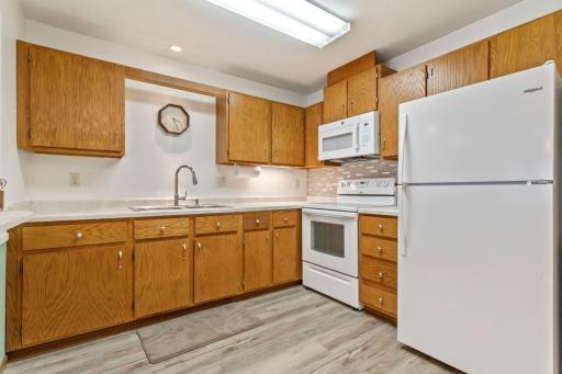 New microwave in kitchen.