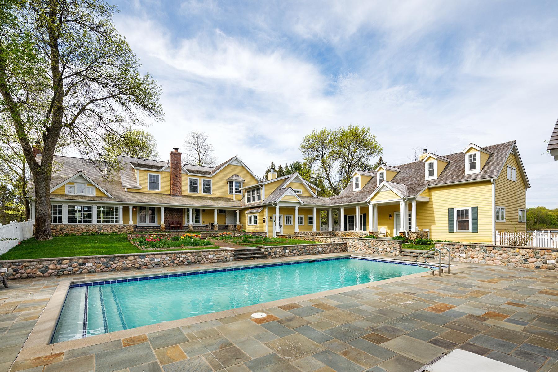 English courtyard garden, heated pool and spa, gathering spaces - direct access to primary home, guest house, and pool house.