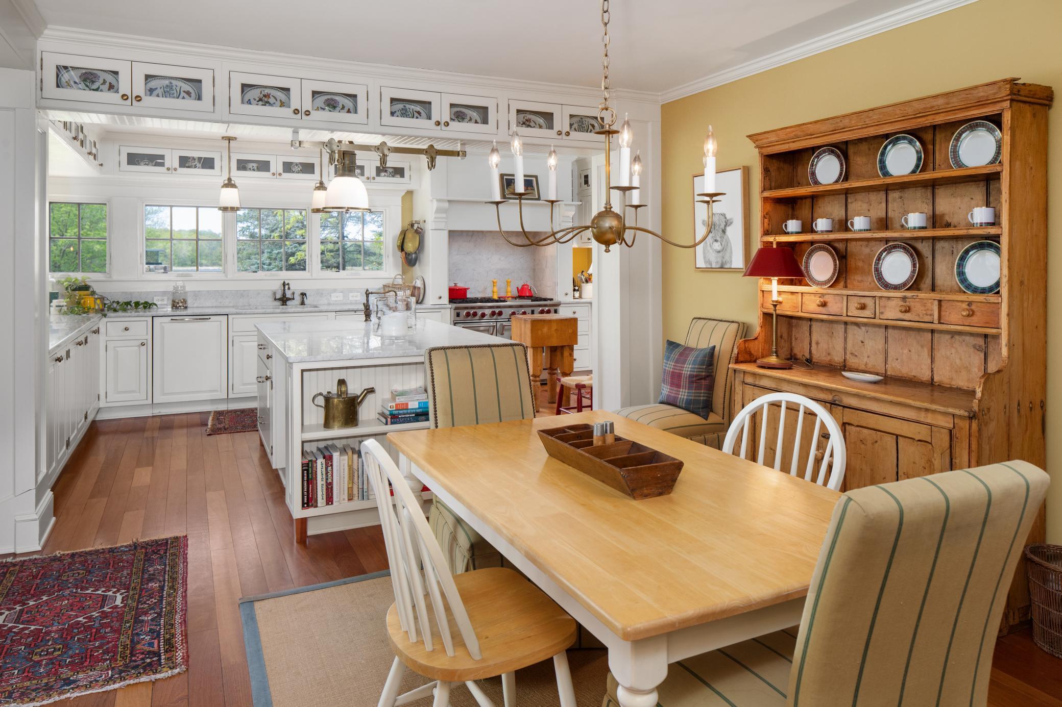 The informal dining room opens to the kitchen and family room.
