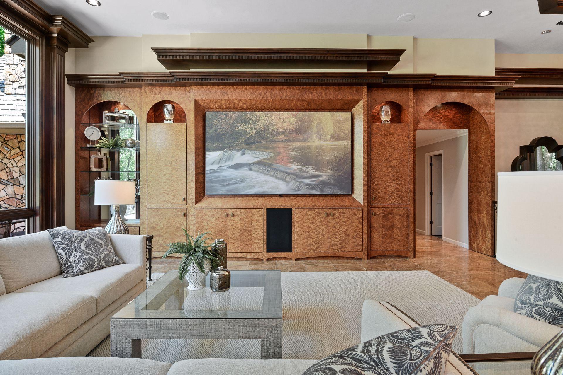 Rich millwork throughout the home.