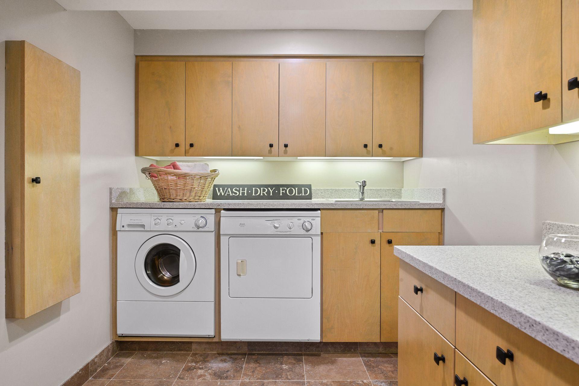 Lower level laundry room