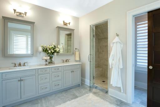 Bathroom of another home built by the same builder with similar finishes - concept only, not final product.