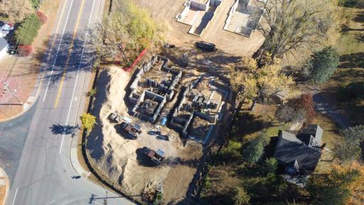Overhead view of construction of Olinger Road.jpg