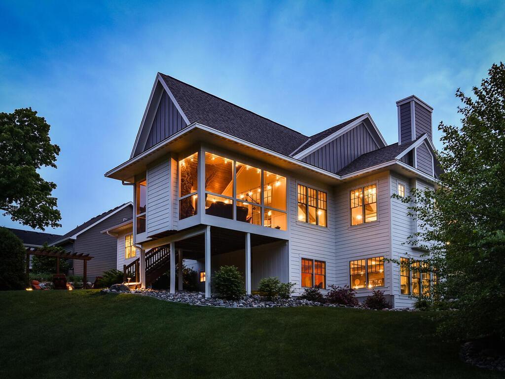 This low angle view is taken at dusk from the NE corner of the grounds. 244 Broadway Ave N Wayzata MN 55391