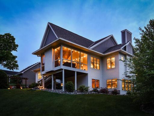 This low angle view is taken at dusk from the NE corner of the grounds. 244 Broadway Ave N Wayzata MN 55391