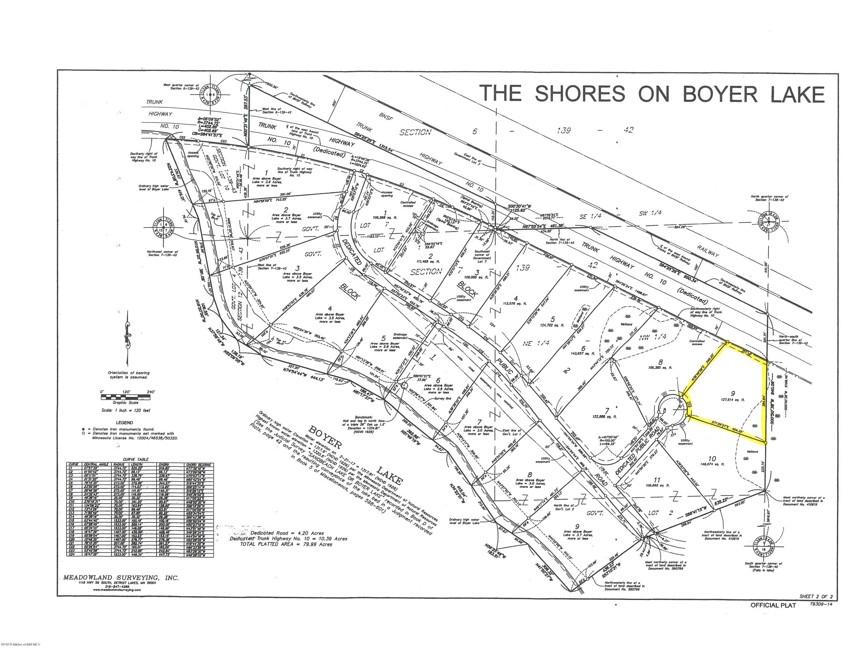 Property photo for Lot 9 Blk2 The Shores On Boyer Lake S, Lake Park, MN 56554