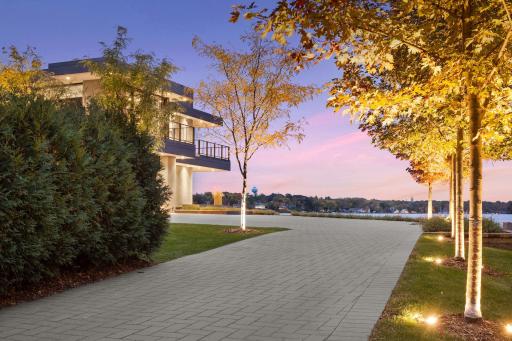 Gated entrance paver driveway