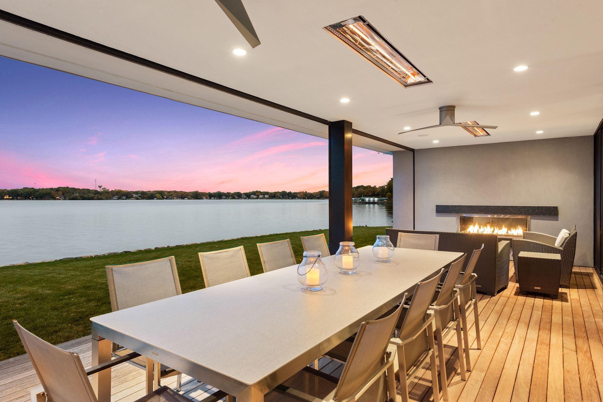 The lake is steps away