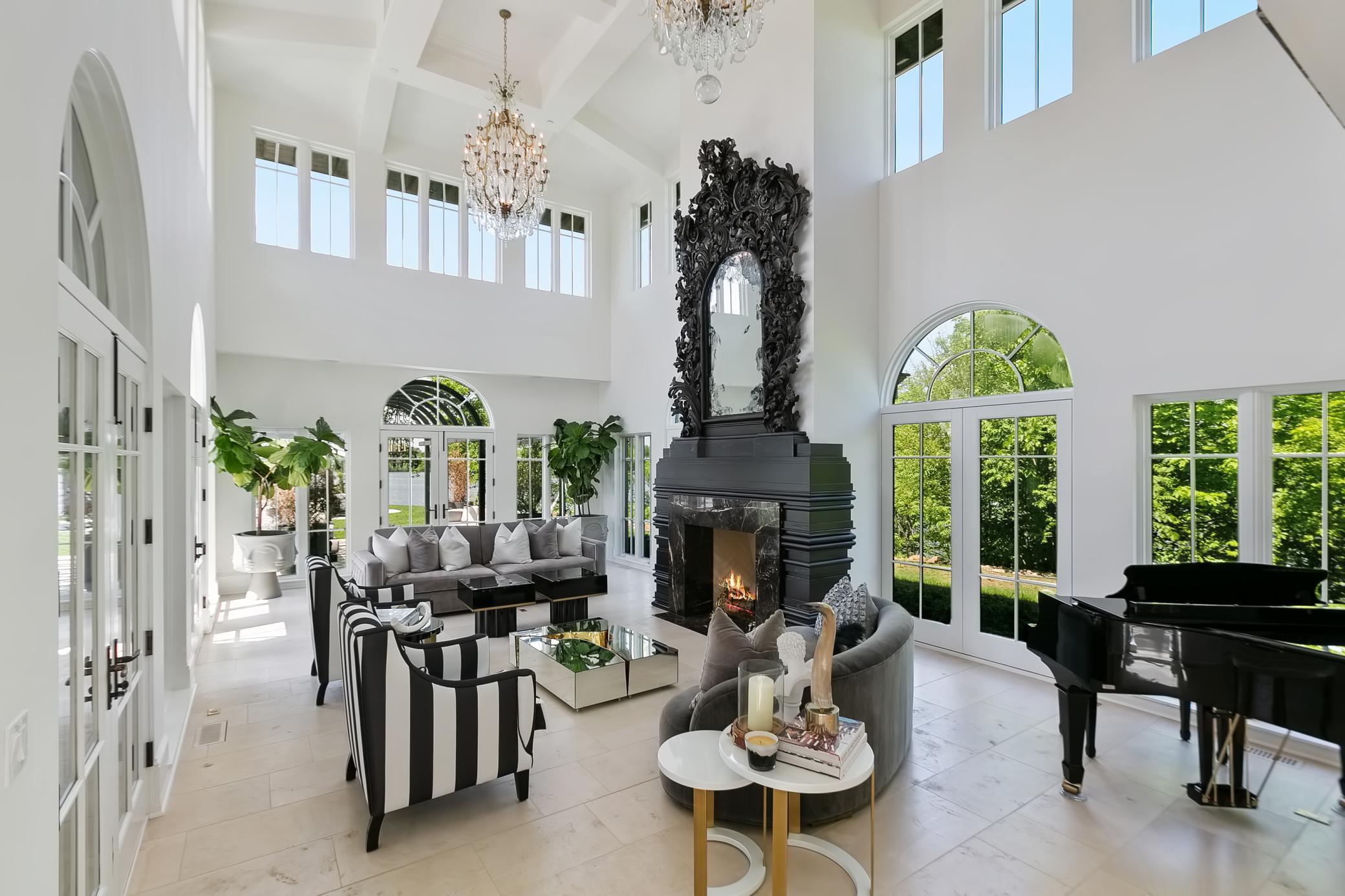 Living Room + French Doors to Terrace
