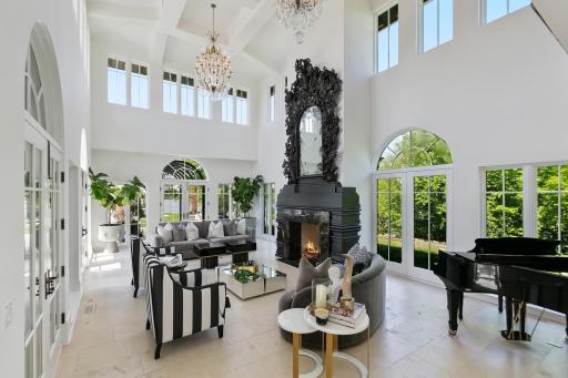 Living Room + French Doors to Terrace