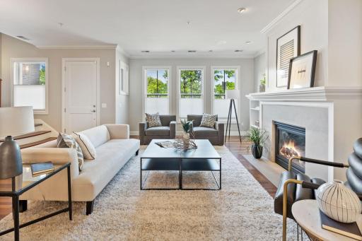 Living room at the front entrance serves as the perfect showcase for amazing furnishings, art, and artifacts