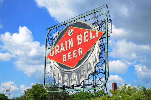 Historic Grain Belt Brewery Sign on Nicollet Island