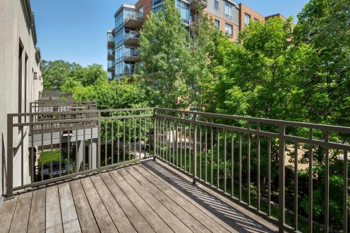 2nd Bedroom private balcony overlooking courtyard & fountain.