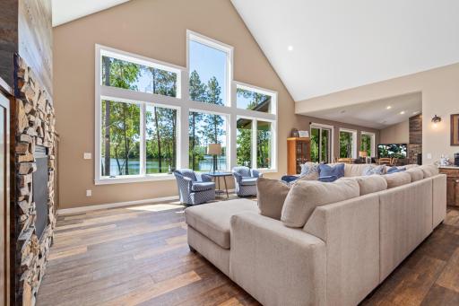 Lakeside floor to ceiling natural lighting.