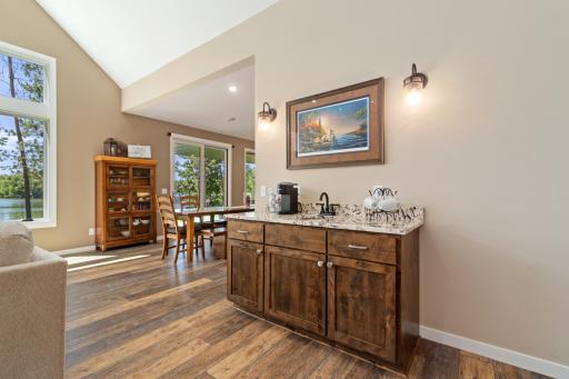 Beautifully crafted wet bar in the family/entertaining room, perfect for those gatherings with family and friends.