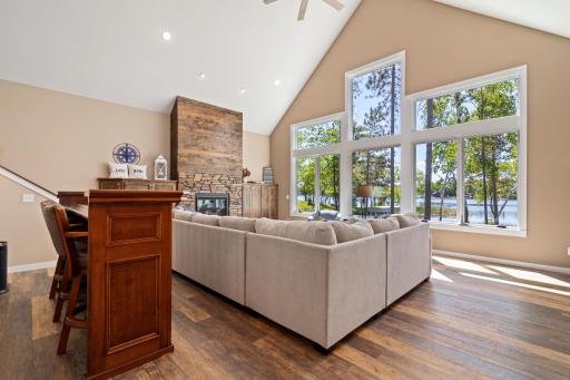 Open concept with vaulted ceilings will take your breath away with the views from the living room.