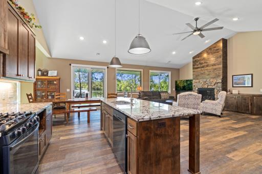 A beautiful mix of painted and stained woods.