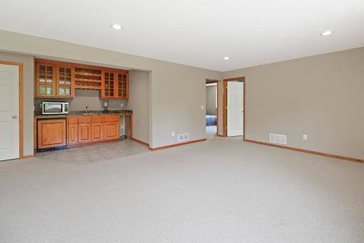 Family Room Includes a Wet Bar Area