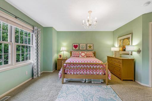 Upper level third bedroom with walk-in closet.