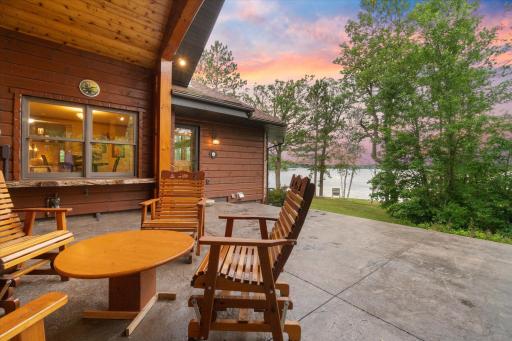 covered lakeside patio perfect for entertaining guests
