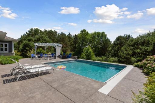 After a hard workout in your gym come outside for a dip in the heated pool.