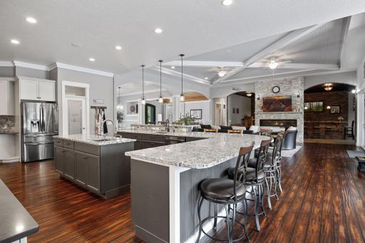 Double islands make it convenient to have a couple of sous chefs.