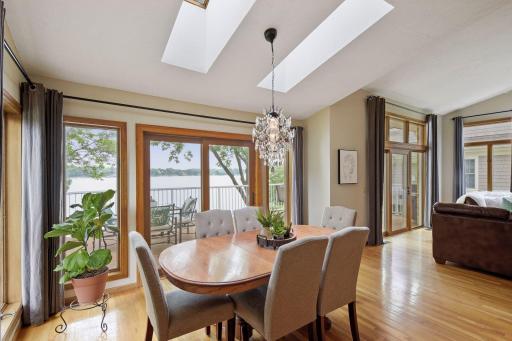 Cozy, casual and comfortable area for dining and entertaining. or the idea of enjoying a sit-down dinner with family. And look at those VIEWS!!!