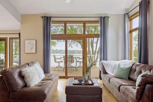 One of the most frequent gathering spots for family and friends is the "Great Room" This welcoming and cozy main floor space, lends itself well to hosting parties, cozying and simply chatting !!! Here as you see, is another room with a VIEW !!