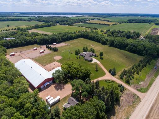The house is close, yet separate from the barn facilities.