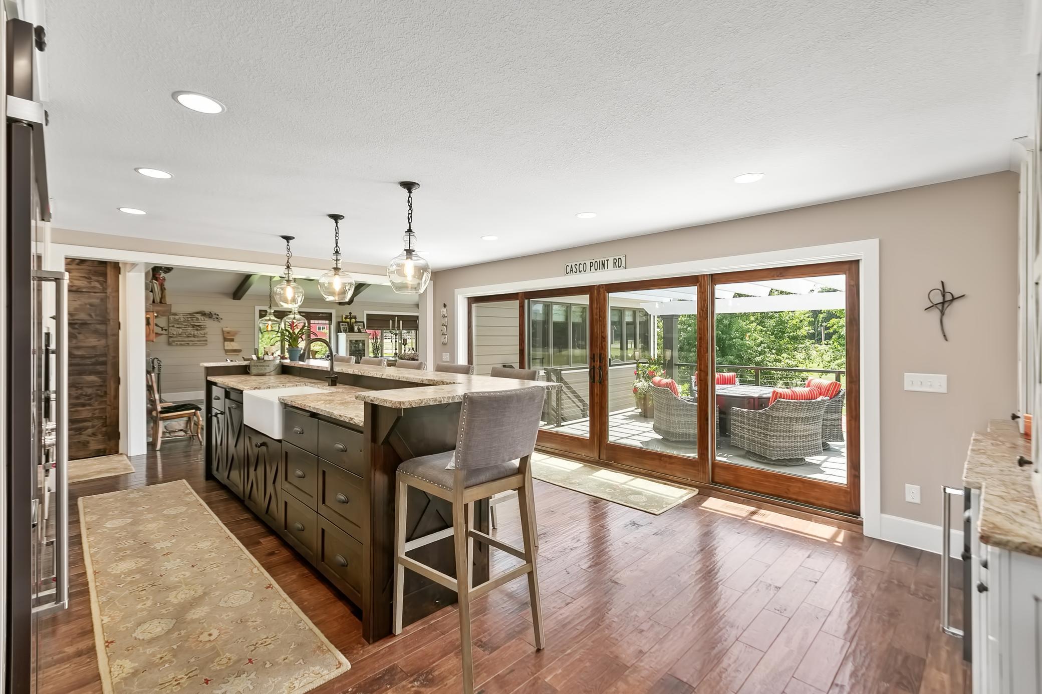 The kitchen is the central focus point of this open floor plan.