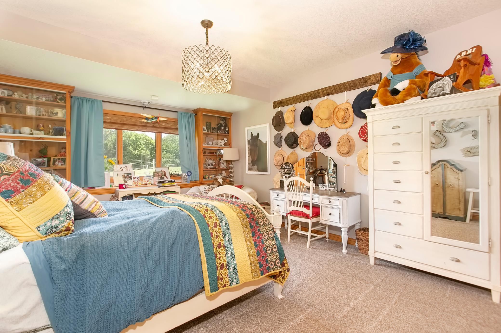 The second bedroom on the lower level.