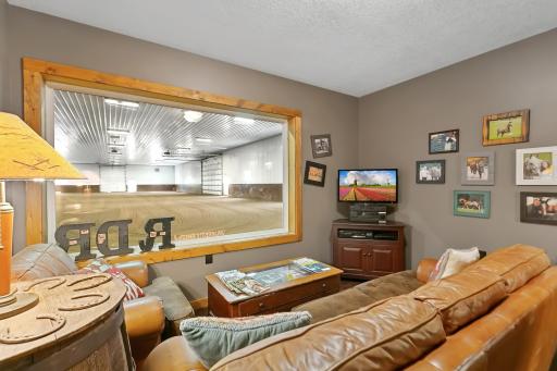 Enjoy this heated viewing room overlooking the indoor arena.