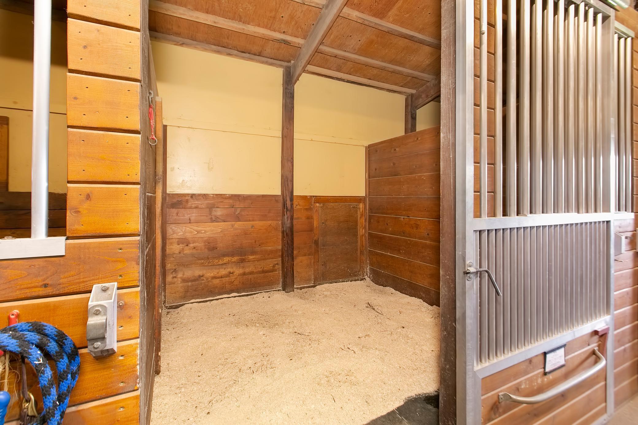 There is one stall which is 12 X 12, four stalls which are 12 X 10 and another four stalls 10 X 10.