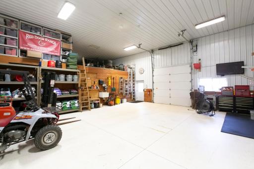 Thereis a spacious second level to the shop with an incredible amount of storage.