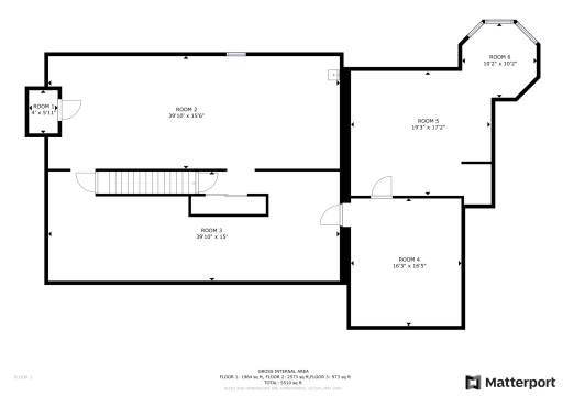 Unfinished basement with built in gun safe