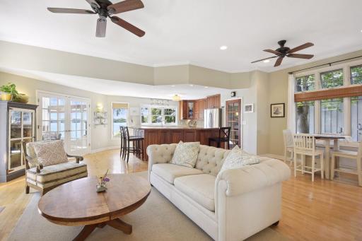 An additional space, opposite from the living room, could be an informal dining area or another gathering space to enjoy.