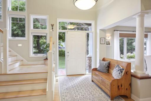 A spacious light and bright 2 story foyer welcomes you in.