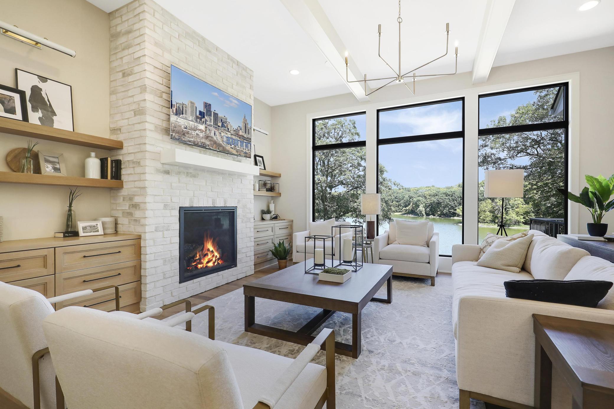 Floor To Ceiling Window Views of Mooney Lake