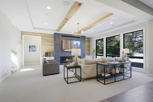 Exceptional Lower Level Ceiling Heights With Beamed Ceiling & Soft